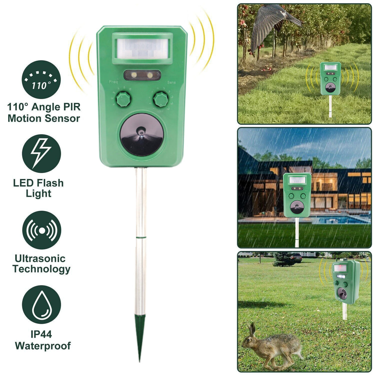 Solar Bird Repeller – Motion Activated Ultrasonic Bird Deterrent