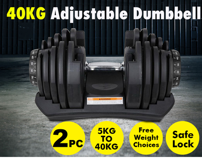 Adjustable Weights Dumbbell Set 40Kg Pair