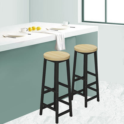 Set of 2 Modern Bar Stools Barstool Metal Legs