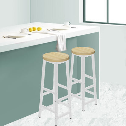 Set of 2 Modern Bar Stools Barstool Metal Legs