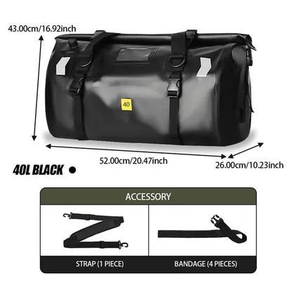 Waterproof Motorcycle Tail Bag – 40L / 66L Roll-Top PVC Duffle BQF11412