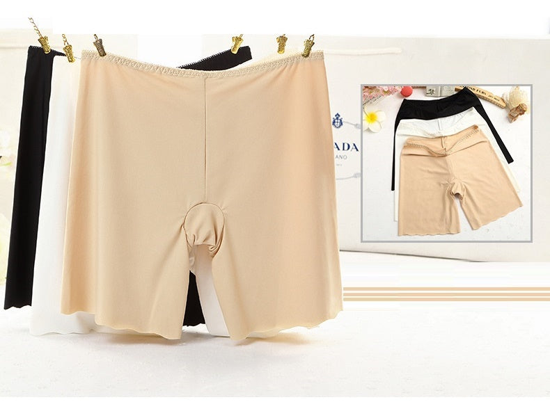 XL Summer Safety Pants Silky Seamless Stretchy Underpants Solid Color