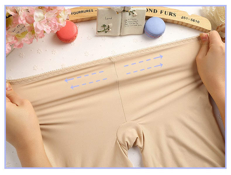 XL Summer Safety Pants Silky Seamless Stretchy Underpants Solid Color