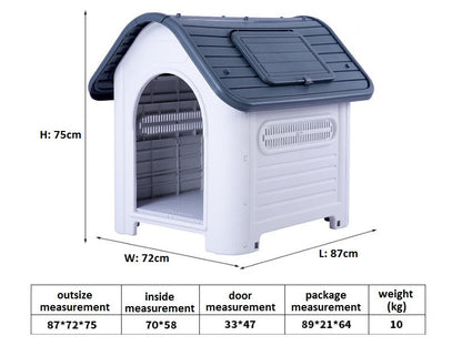 Large Dog House with Window- Dark Green