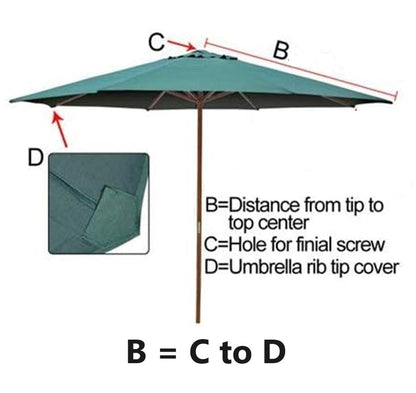 5 Colours 6-Arm/3M Parasol Replacement Cloth Round Garden Umbrella Cover