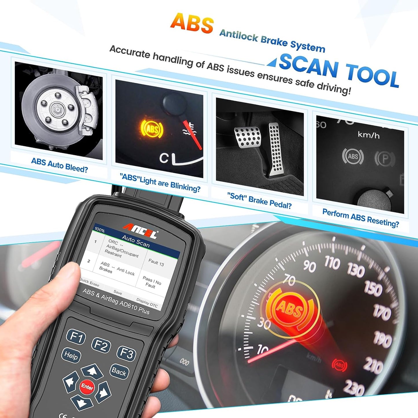Universal OBDII OBD2 Scanner Car Engine Fault Code Reader Diagnostic Tool ANCEL AD610