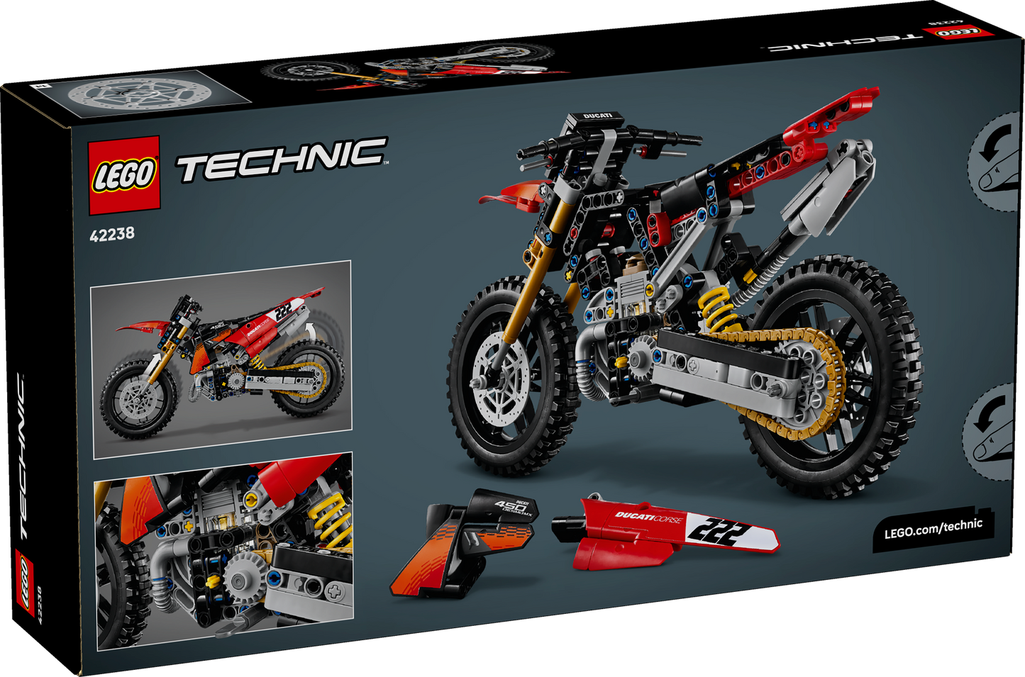 LEGO Technic: Ducati Desmo450 MX Factory Motorcycle (42238)