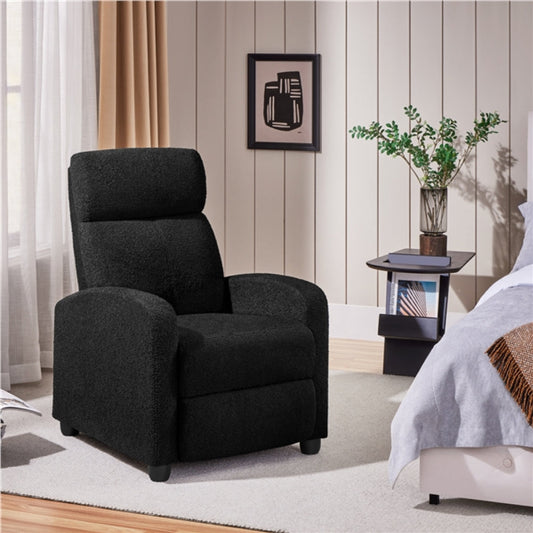 Recliner Chair Boucle Recliner Sofa Adjustable Modern Single Reclining Chair