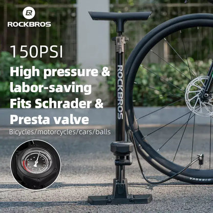Bicycle Stand Pump High Pressure 150PSI with Gauge