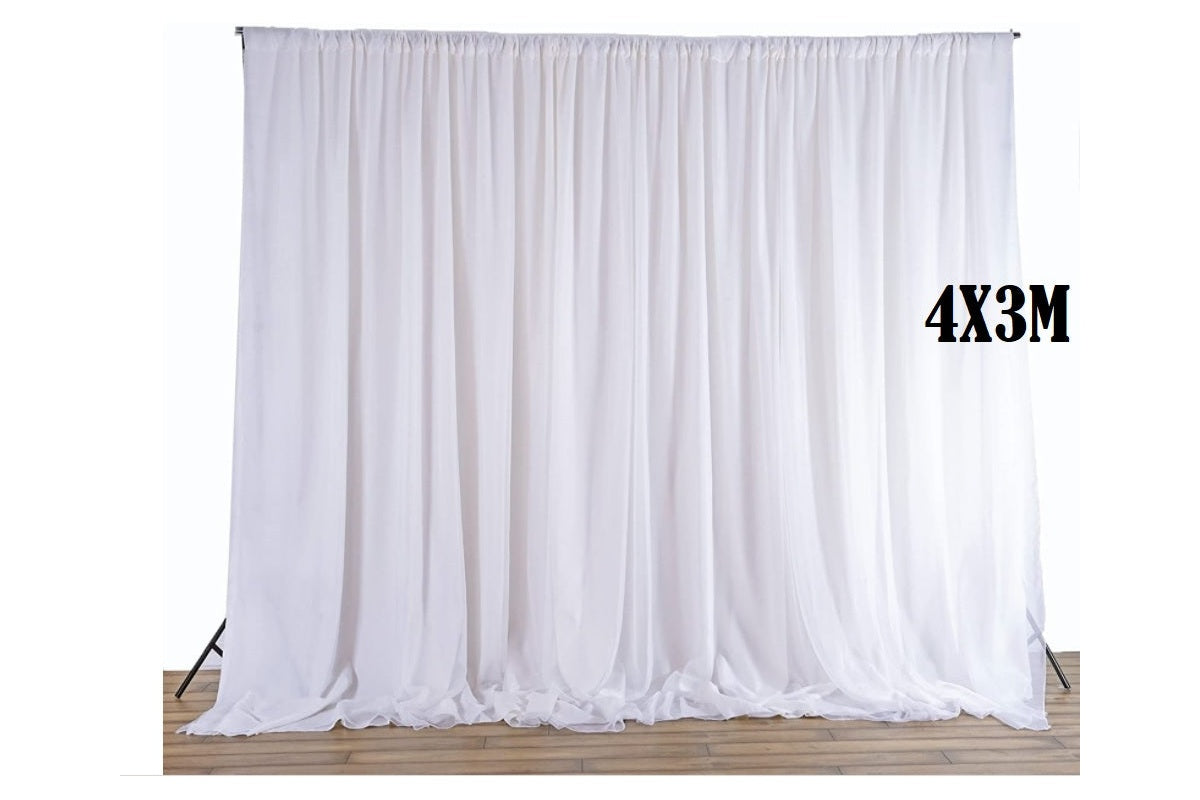 White Wedding Backdrop Curtain
