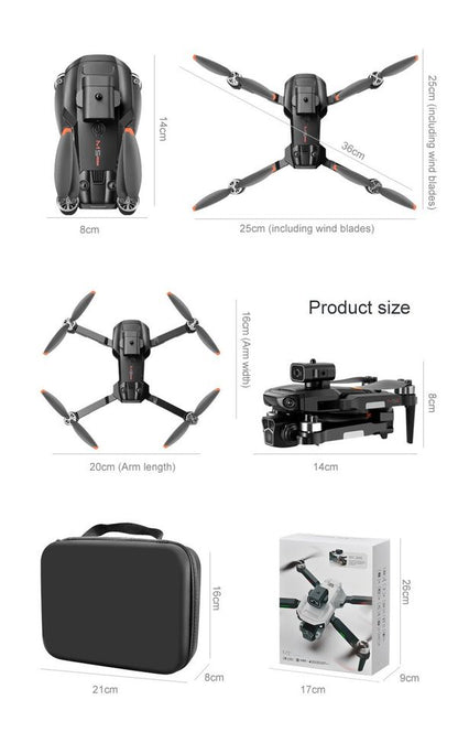 Brushless Motors Obstacle Avoidance Drone Dual Camera WiFi FPV Foldable Altitude