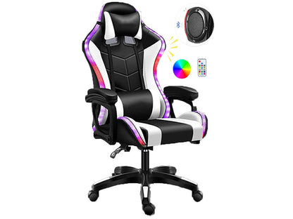 Gaming Chair Office Chair With Foot Rest Racing Chair with Speaker and Light