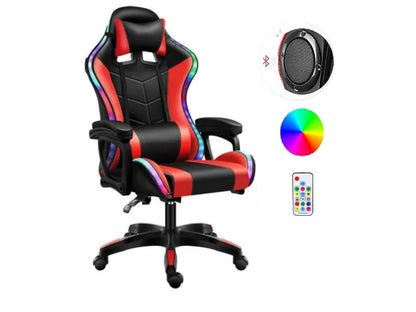 Gaming Chair Office Chair With Foot Rest Racing Chair with Speaker and Light
