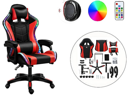Gaming Chair Office Chair With Foot Rest Racing Chair with Speaker and Light