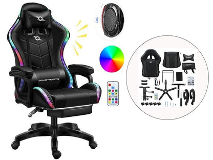 Gaming Chair Office Chair With Foot Rest Racing Chair with Speaker and Light