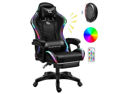 Gaming Chair Office Chair With Foot Rest Racing Chair with Speaker and Light