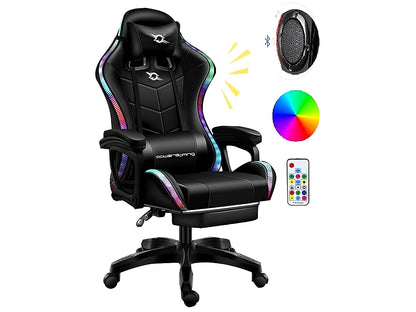 Gaming Chair Office Chair With Foot Rest Racing Chair with Speaker and Light