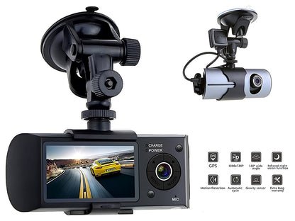 Dual Car Dash Camera with GPS - Front and Rear