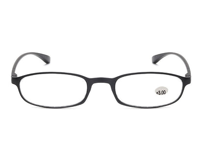 Black 4.0 Reading Glasses Readers Rectangular Business Plastic Frame Unisex