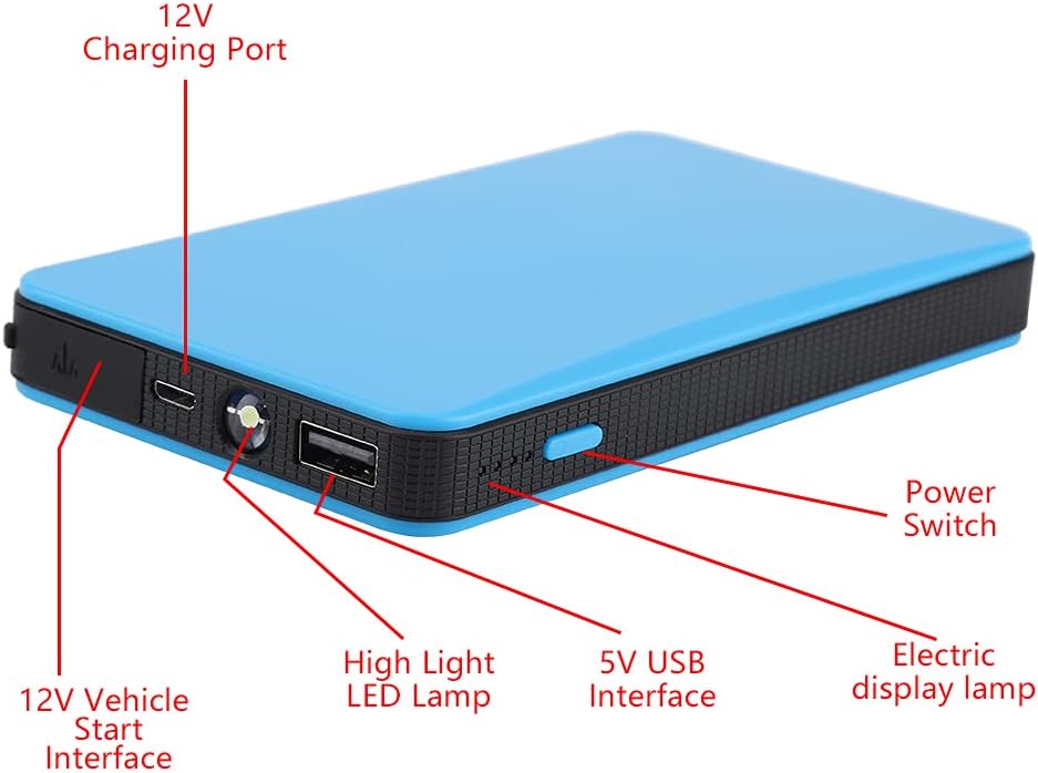 Car jump starter with flashlight