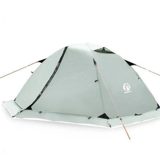 3-Person Double-Layer Four-Season Mountaineering Tent with Snow Skirt