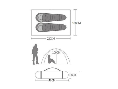 3-Person Double-Layer Four-Season Mountaineering Tent with Snow Skirt