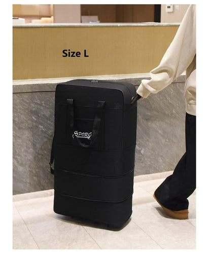 High-Capacity Storage Bag – Foldable Airline Checked Luggage with Wheels