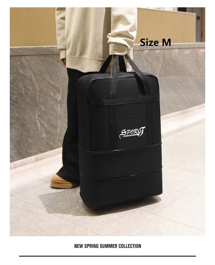High-Capacity Storage Bag – Foldable Airline Checked Luggage with Wheels