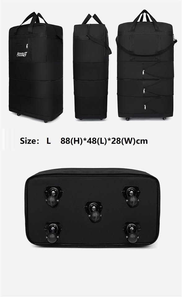 High-Capacity Storage Bag – Foldable Airline Checked Luggage with Wheels