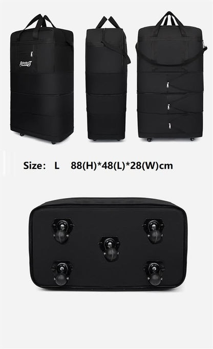 High-Capacity Storage Bag – Foldable Airline Checked Luggage with Wheels