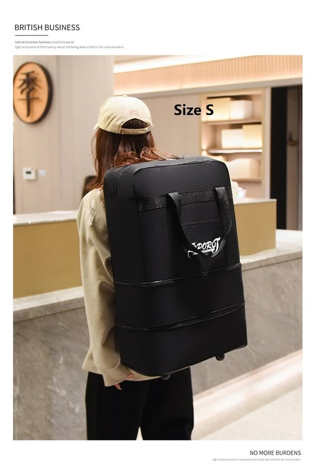 High-Capacity Storage Bag – Foldable Airline Checked Luggage with Wheels