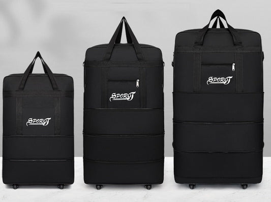 High-Capacity Storage Bag – Foldable Airline Checked Luggage with Wheels
