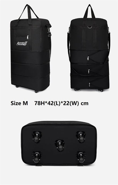 High-Capacity Storage Bag – Foldable Airline Checked Luggage with Wheels