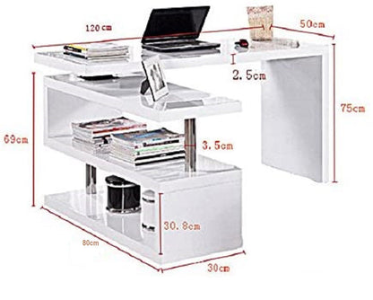 Computer Desk Table with Bookshelf