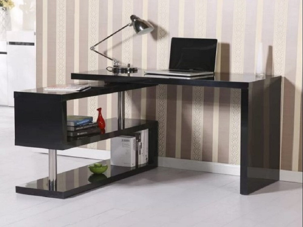 Computer Desk Table with Bookshelf