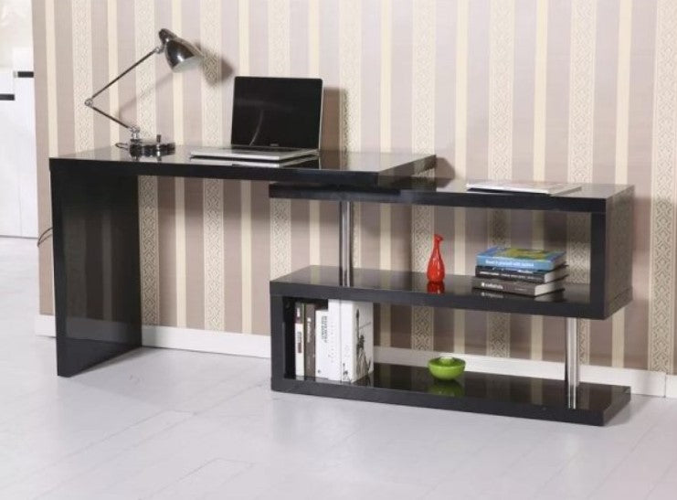 Computer Desk Table with Bookshelf