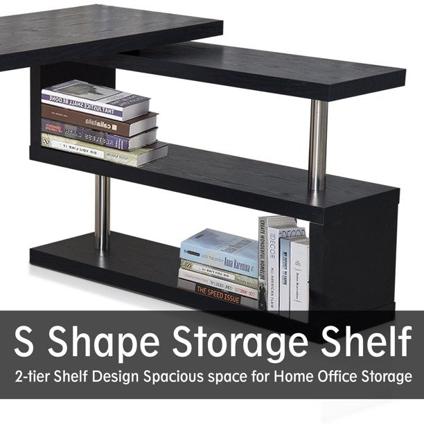 Computer Desk Table with Bookshelf