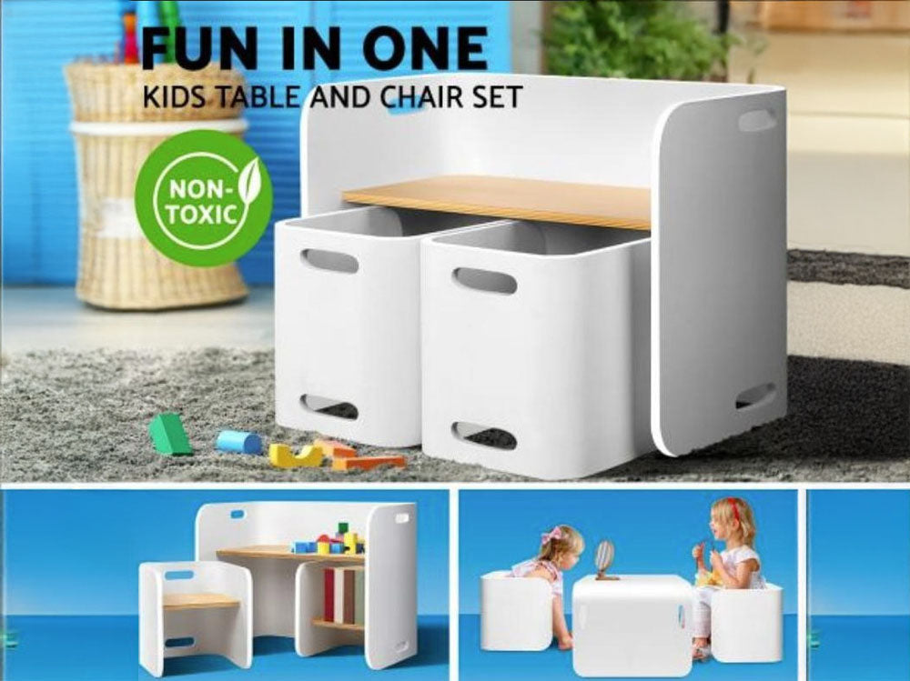 Kids Table and Chairs Set - Study Desk