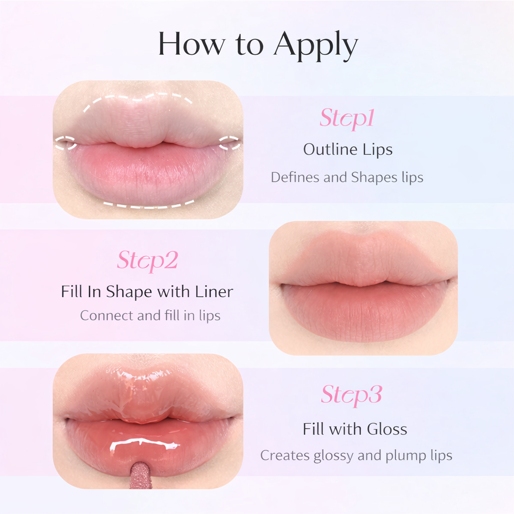 Flortte Rainbow Bubbles Series Dual-Ended Lip Liner & Lip Gloss Pencil