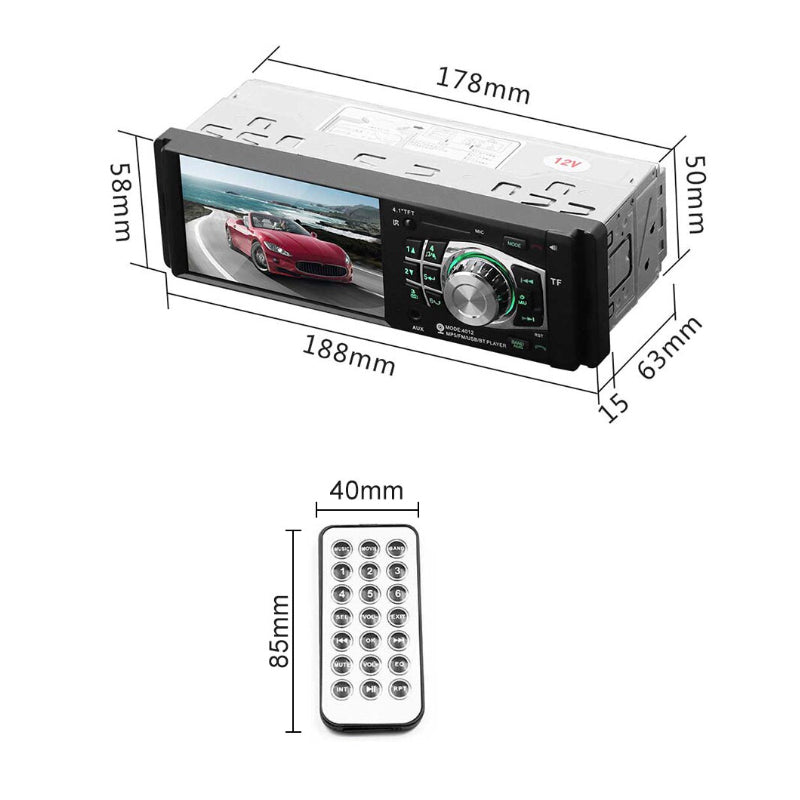 Car Stereo Bluetooth FM Audio Head Unit Player