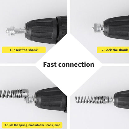 Drain Snake Pipe Cleaner Sewer Cleaner 12M 6 Drill Bit Tool