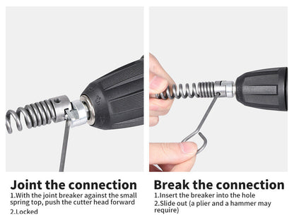 Drain Snake Pipe Cleaner Sewer Cleaner 12M 6 Drill Bit Tool