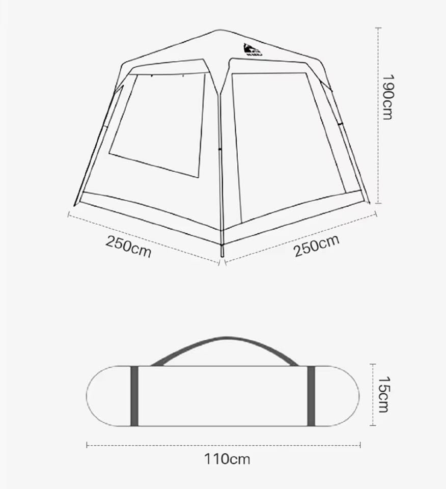 Large Automatic Pop-Up Square Tent
