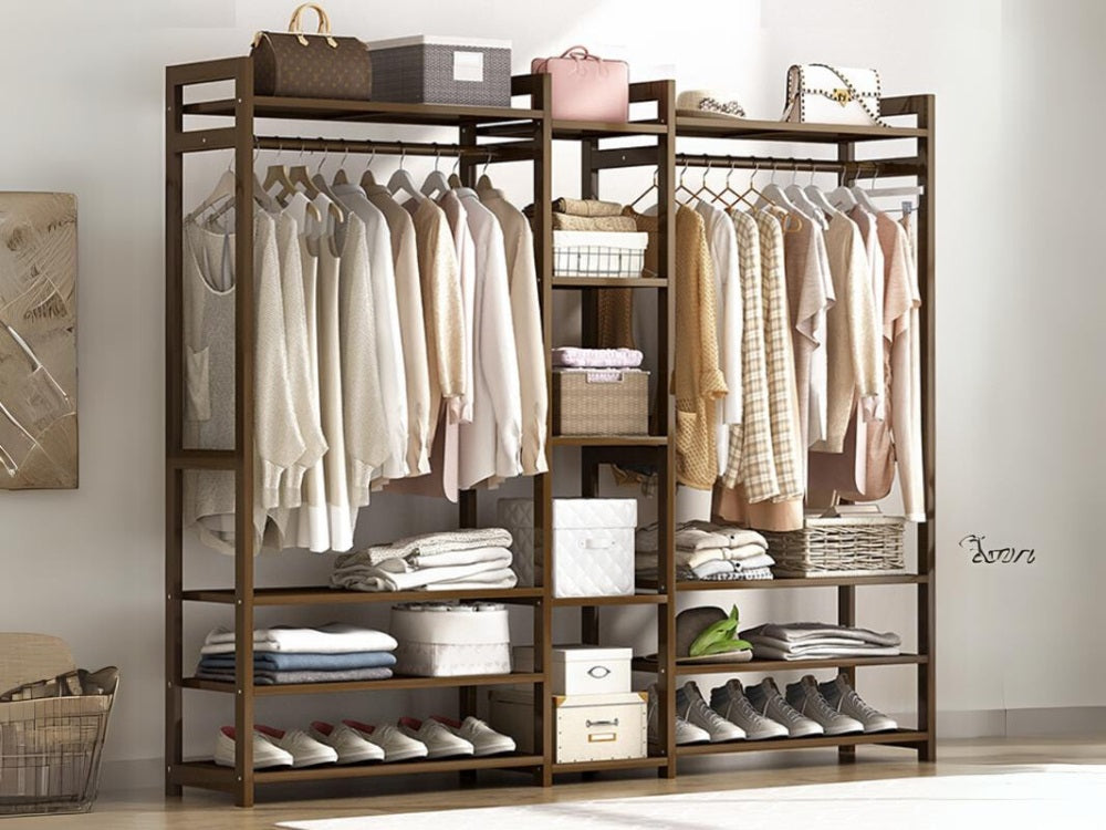 Bamboo Wardrobe Clothes Rack