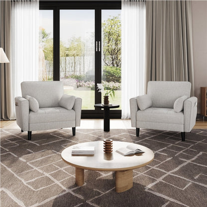 2pcs Tufted Oversized Armchairs