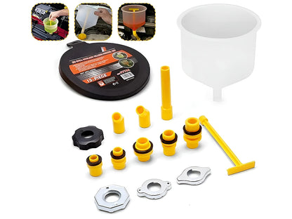 15-Pieces No Spill Coolant Filling Funnel Kit