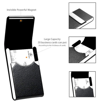 Professional Business Card Holder PU Leather Business Card Case Black