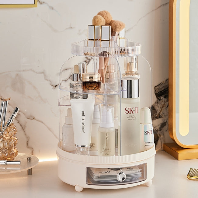 360 Degree Rotating Cosmetics Storage Box Desktop Large Capacity cosmetics Rack