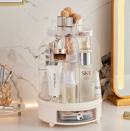 360 Degree Rotating Cosmetics Storage Box Desktop Large Capacity cosmetics Rack
