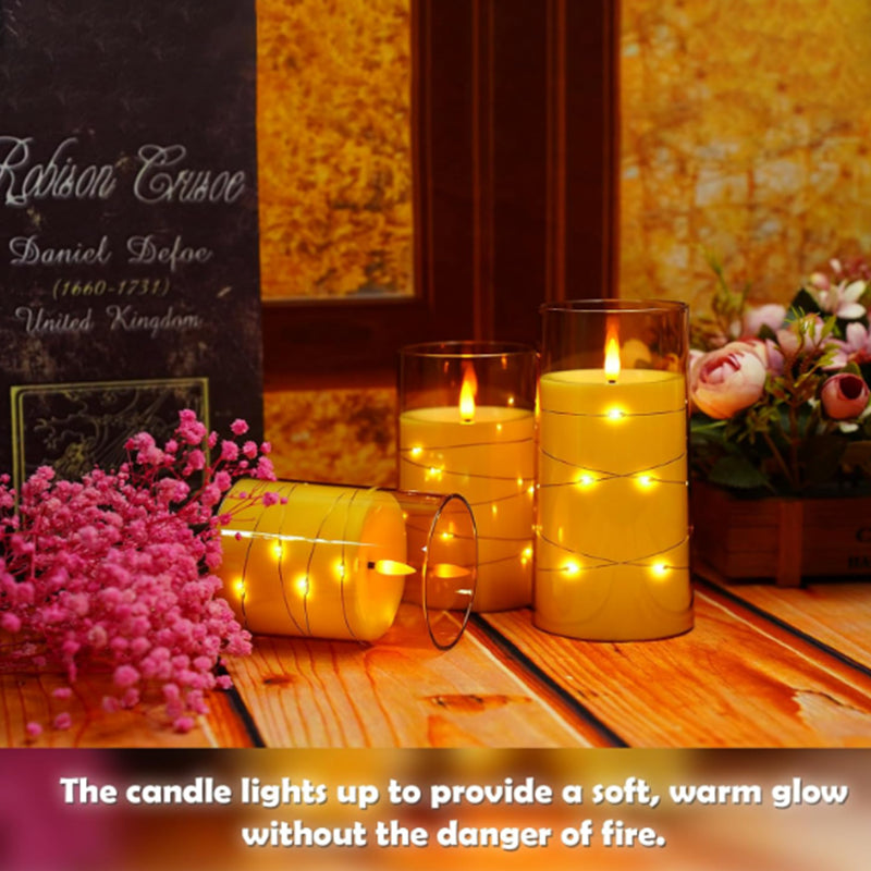 5 Pc Flameless LED Candles with Timer Flickering Flameless Candles T